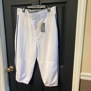 Easton White Baseball Pants with Blue Stripe